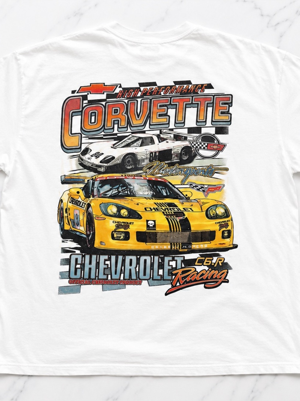 Corvette Yellow Racing Graphic Tee - Kids